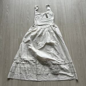 J Crew Drop Waist Mixy Dress Tall Small Natural Pockets Flaw